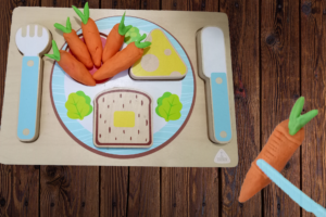 cutting play dough vegetables carrot
