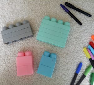 Lego blocks and sharpie pens