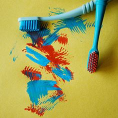 paint with toothbrush