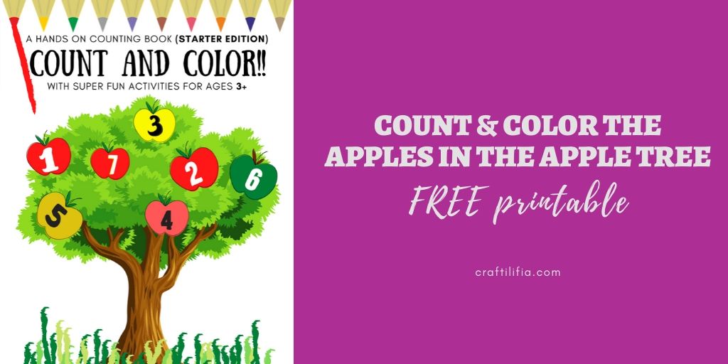 Count and color, simple counting printable book