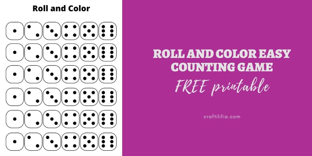 Roll and color counting game printable